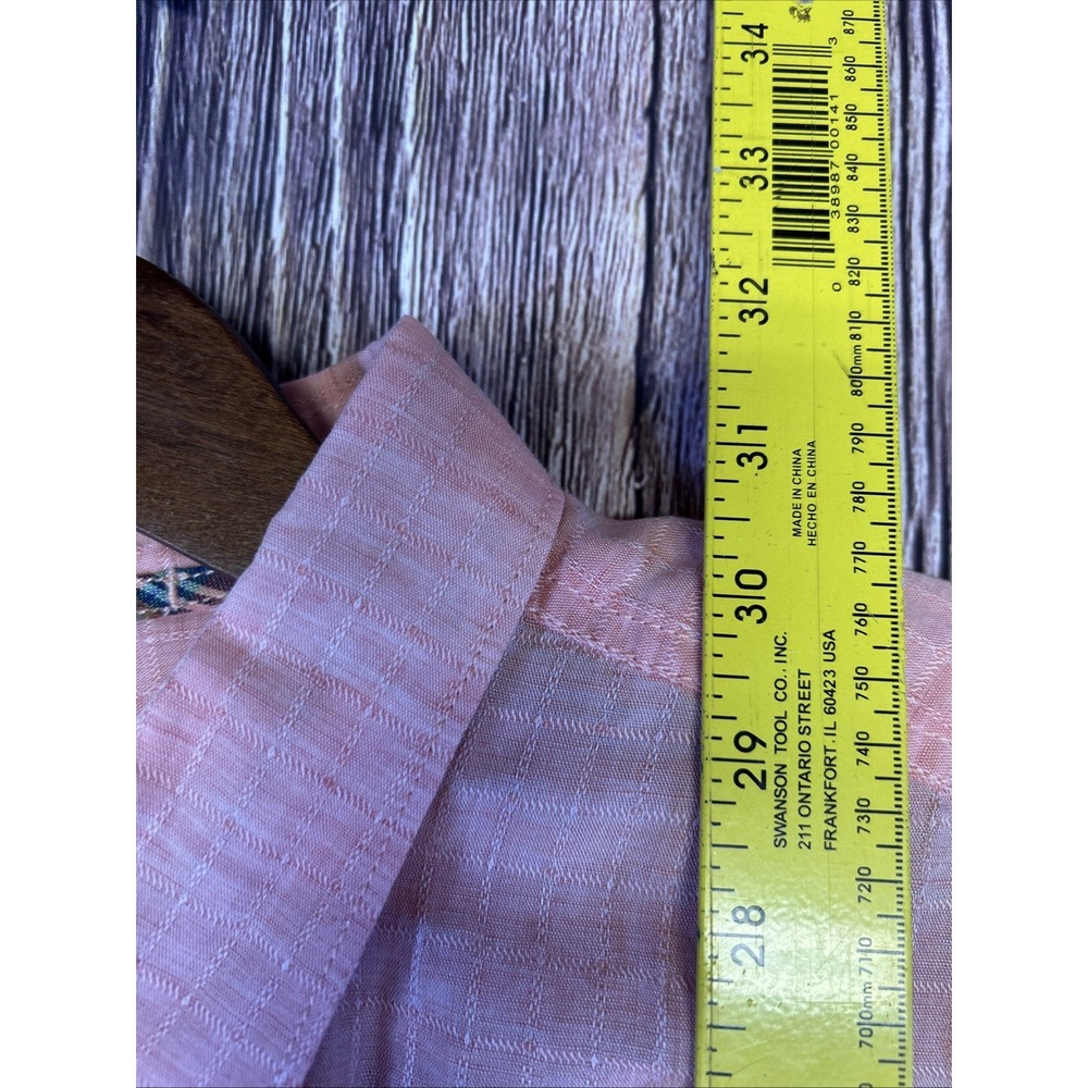 Tommy Bahama Shirt Mens XL Pink Linen/Tencel Solid Pockets Button Up Long Sleeve - Picture 5 of 10